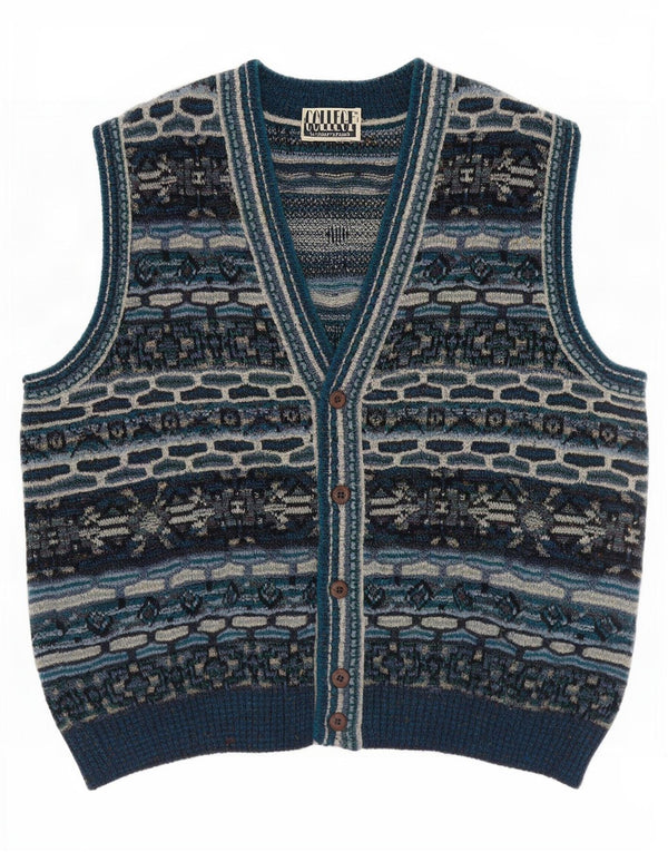 Marcazzani Mens Cardigan Sweater IT 50 Medium Multicoloured Fair Isle