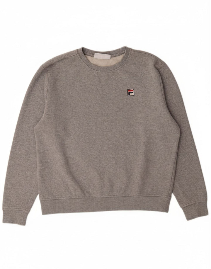 FILA Womens Sweatshirt Jumper UK 16 Large Grey Cotton