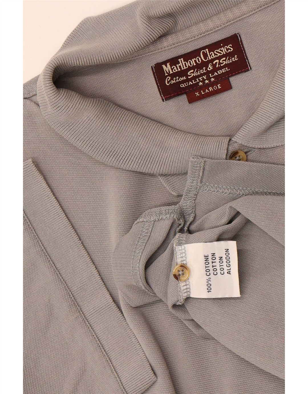 Marlboro Classics Polo Shirt til mænd XL Grå Bomuld