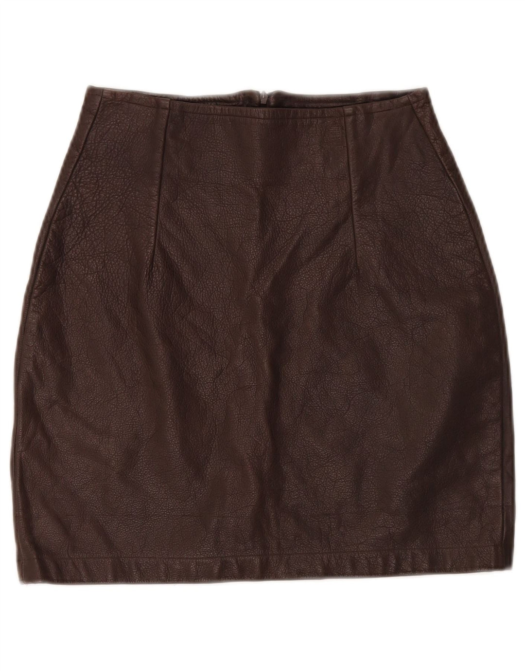 VINTAGE Dame Mini Læder Nederdel W26 Lille Brun
