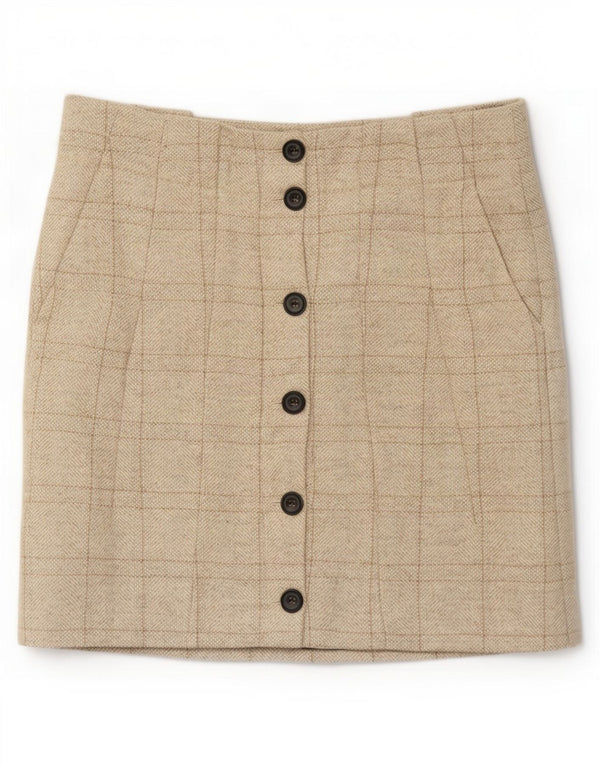 Zara Dame Midi Nederdel Medium W28 Beige Ternet