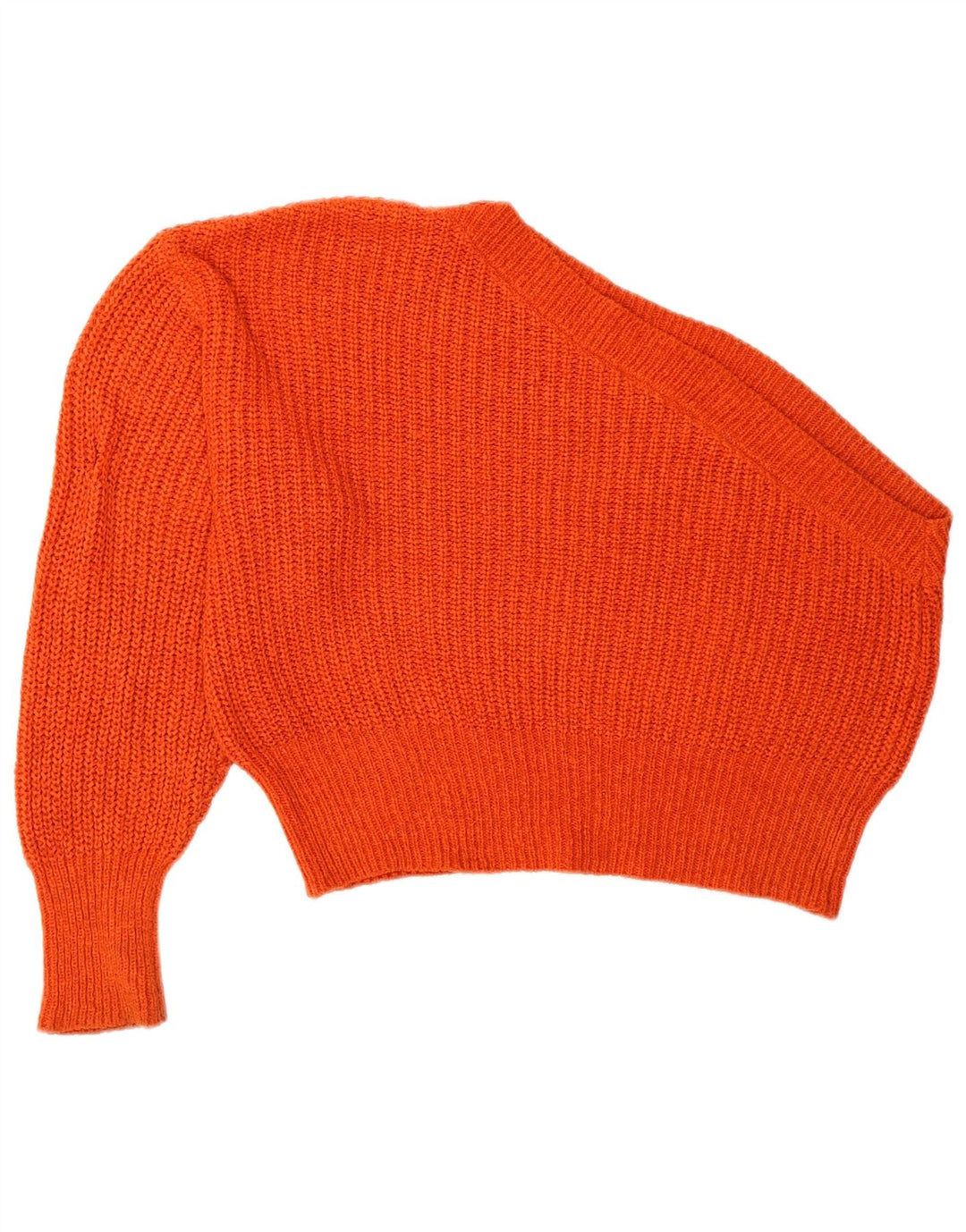 Zara Dame Oversized One Shoulder Sweater UK 10 Small Orange