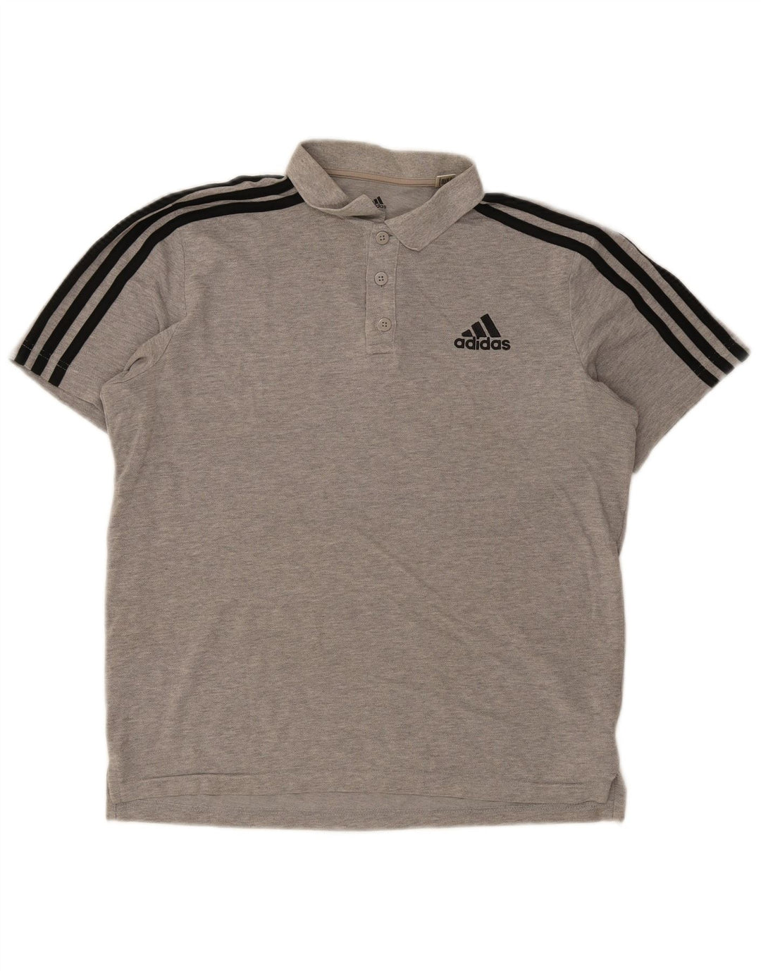 Adidas Polo Shirt til mænd, lille grå flækket bomuld