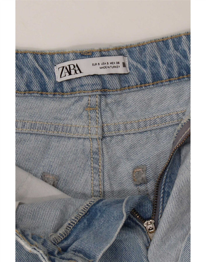 Zara Dame denim Shorts Små W26 Blå