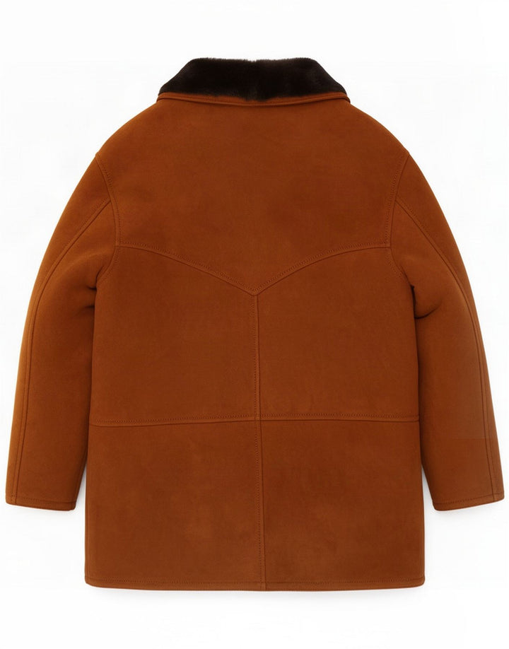 Vintage Shearling Overcoat til mænd UK 42 XL Brun