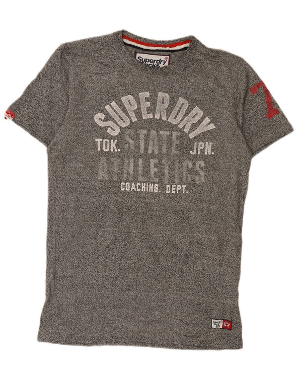 Superdry Grafisk T-shirt top til mænd, lille grå flækket bomuldssport