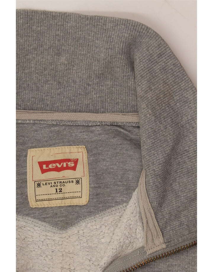 LEVI'S Boys Graphic Tracksuit Top Jacket 11-12 Years Grey Cotton Vintage Levi's and Second-Hand Levi's from Messina Hembry 