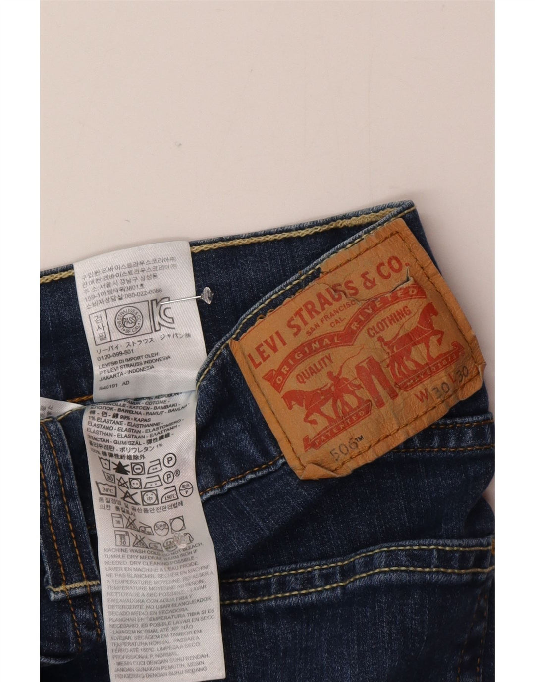 Levi's Dame 506 Straight Jeans W30 L30 Blå Bomuld