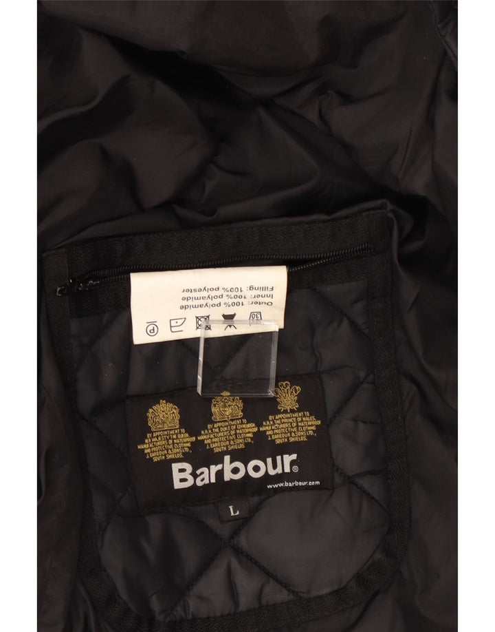 Barbour Herre quiltet jakke UK 40 Stor sort polyamid