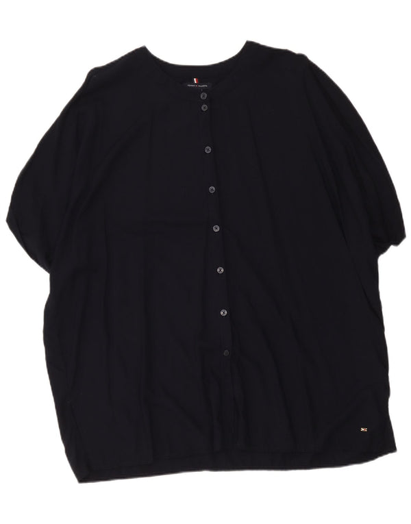 Tommy Hilfiger Kortærmet skjortebluse til kvinder UK 20 2XL Marineblå