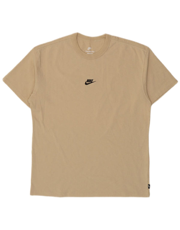 Nike Herre Loose Fit T-shirt Top Medium Beige Bomuld