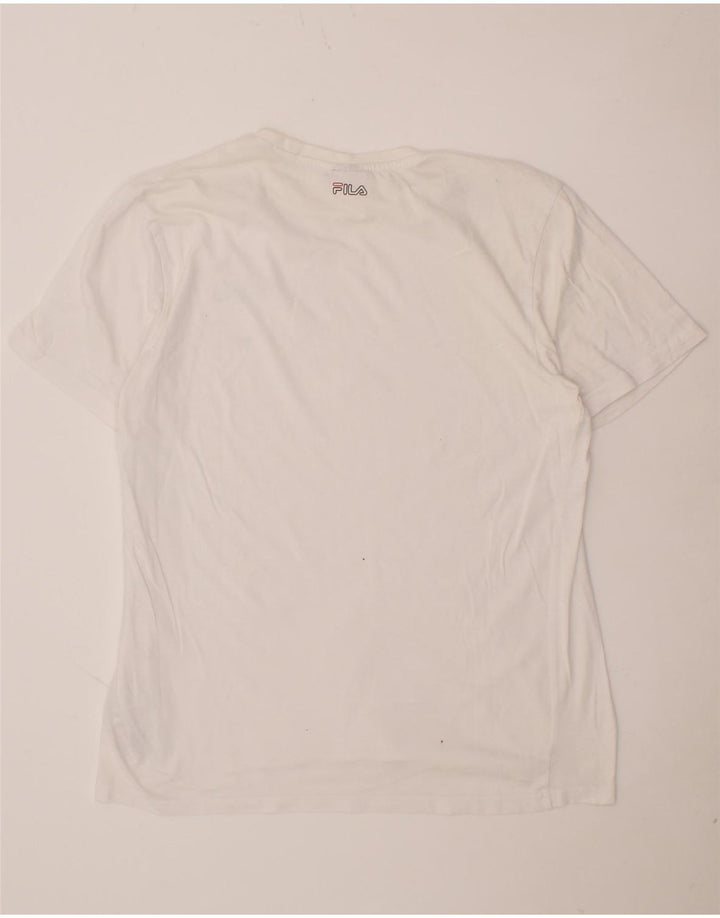FILA Mens T-Shirt Top Medium White Cotton Vintage Fila and Second-Hand Fila from Messina Hembry 