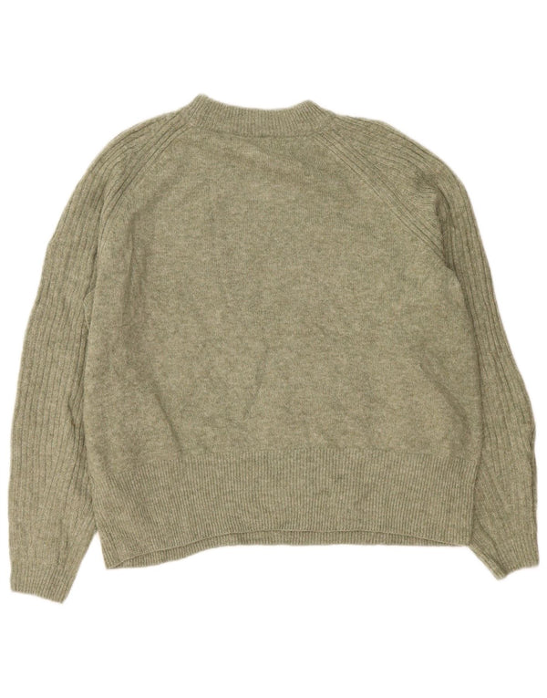 Marks & Spencer Womens Crew Neck Jumper Sweater UK 16 Large Green Acrylic