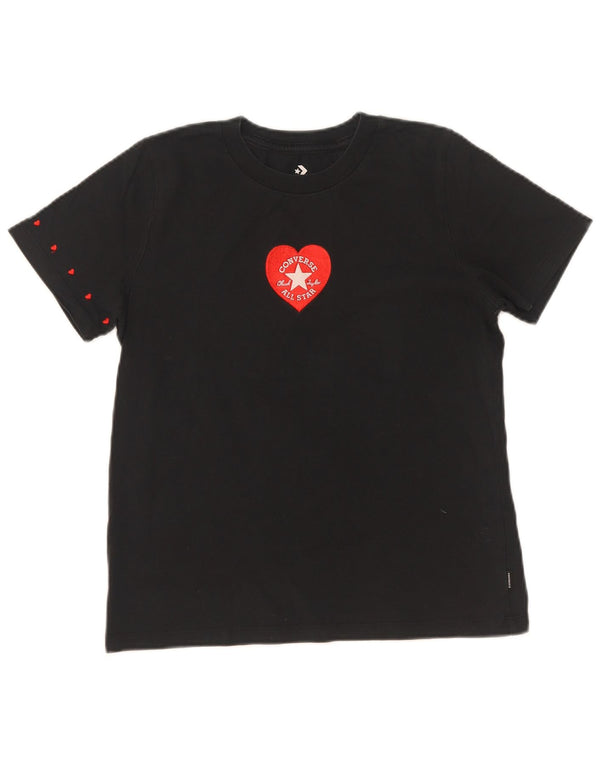 Converse Graphic T-Shirt Top UK 10 Small Black Bomuld