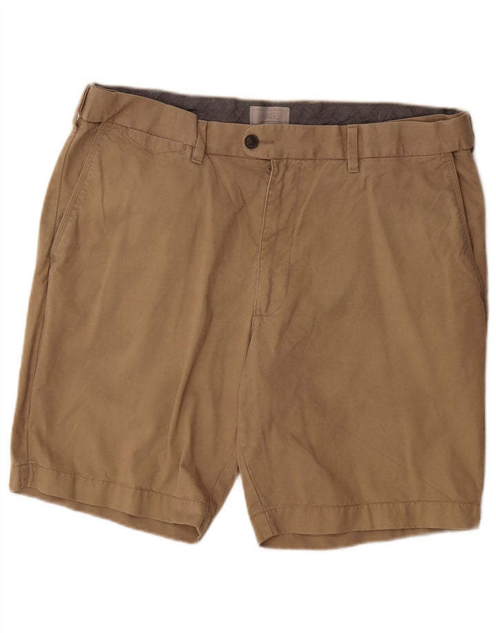 MARKS & SPENCER Chino Shorts til mænd W38 XL Beige Bomuld