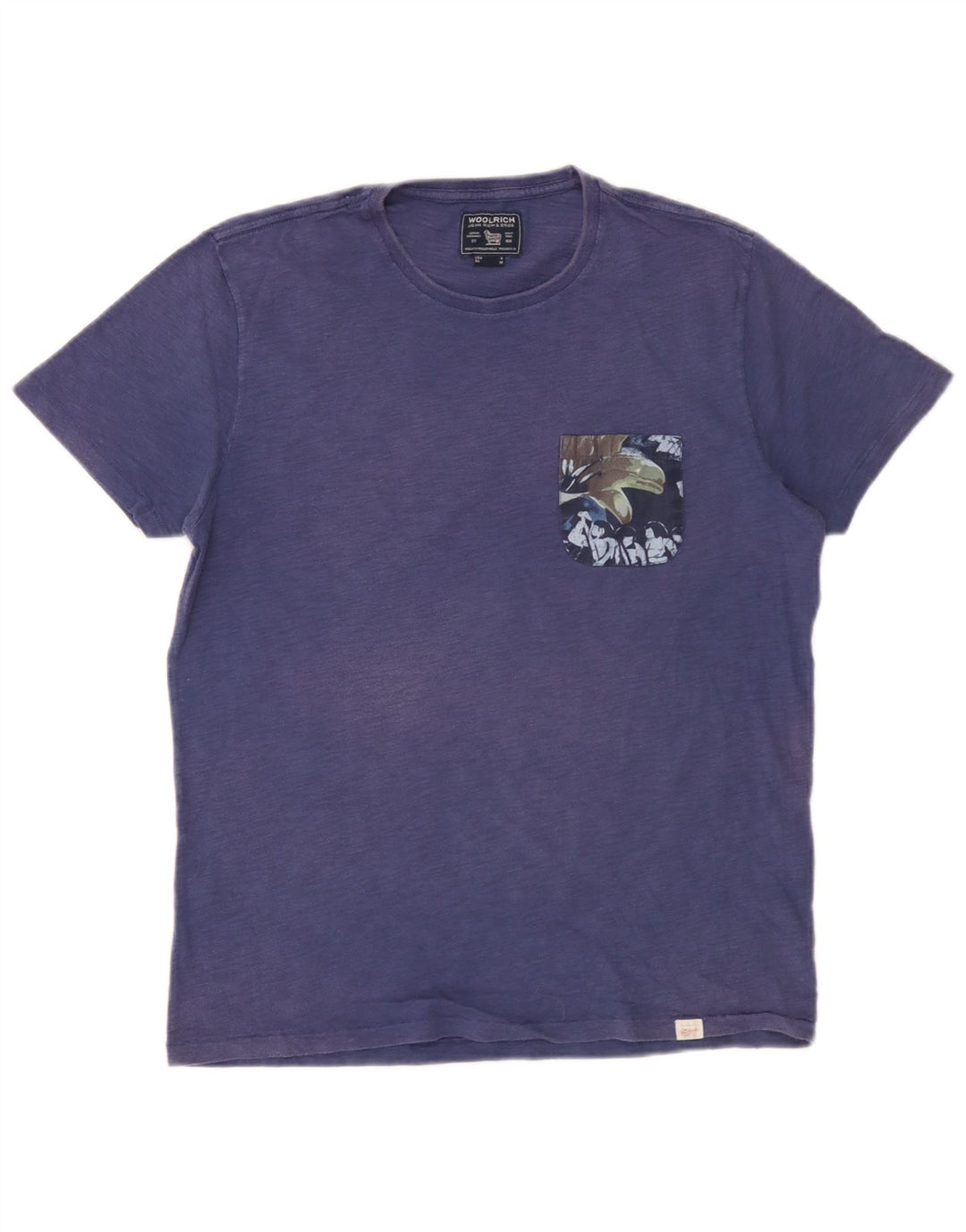 Woolrich Herre T-Shirt Top Medium Blå Bomuld