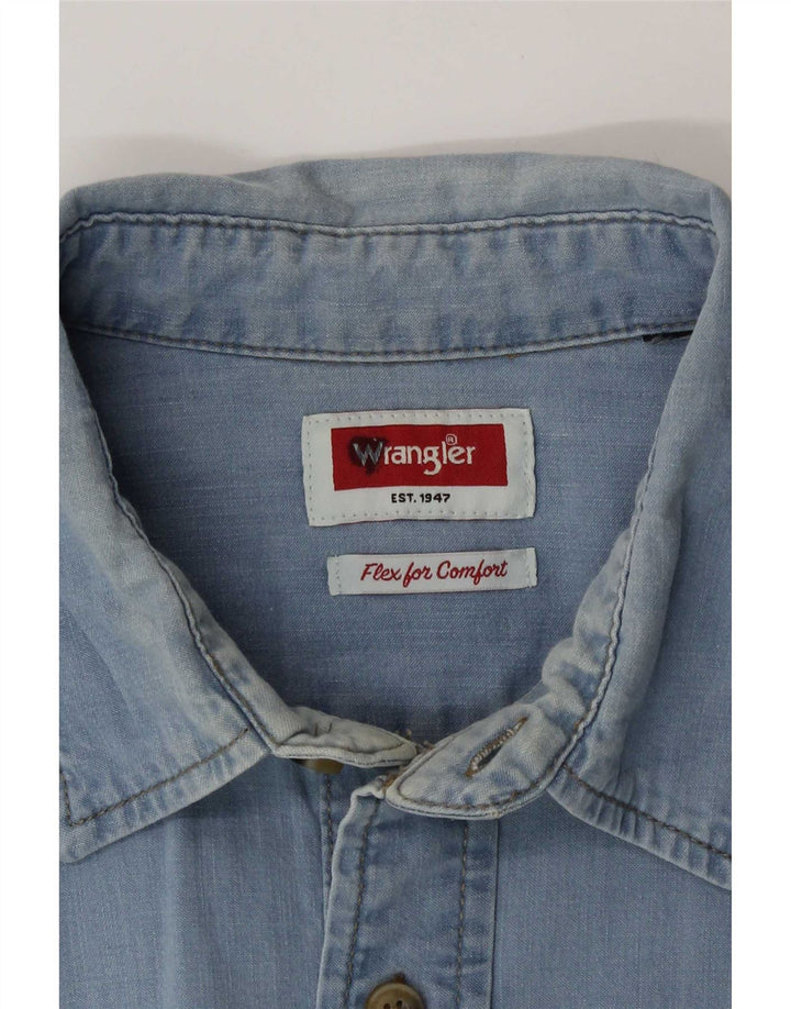 Wrangler Denimskjorte til mænd, stor blå