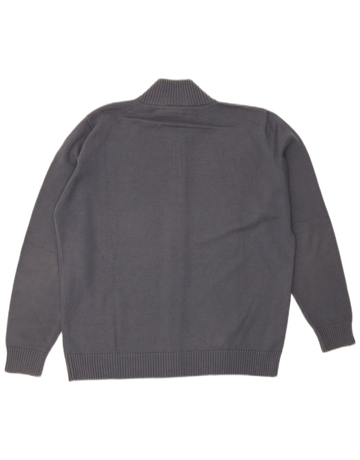 Lacoste Herre Cardigan Sweater Størrelse 5 Large Grå Bomuld