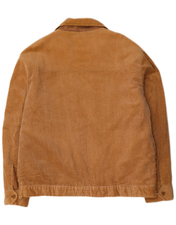 Zara Herre Sherpa Corduroy Jacket UK 44 2XL Beige Bomuld