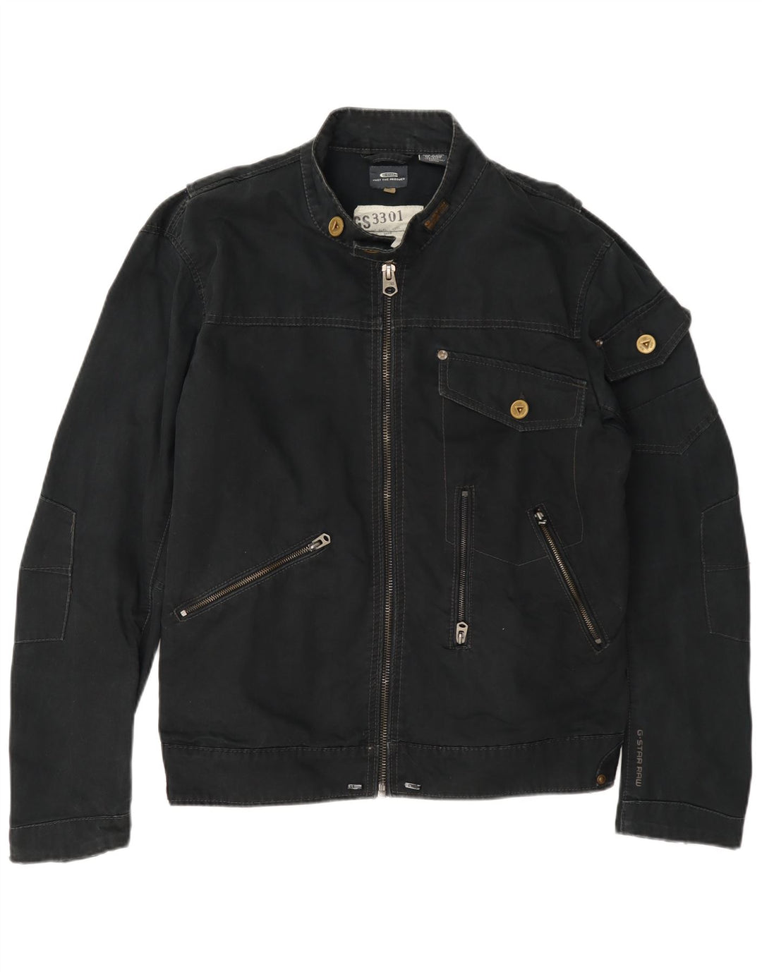 G-Star Herre Graphic Utility Jacket UK 42 XL Navy Blue Cotton
