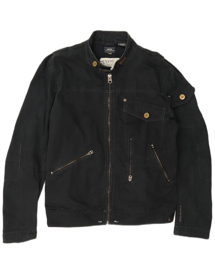 G-Star Herre Graphic Utility Jacket UK 42 XL Navy Blue Cotton