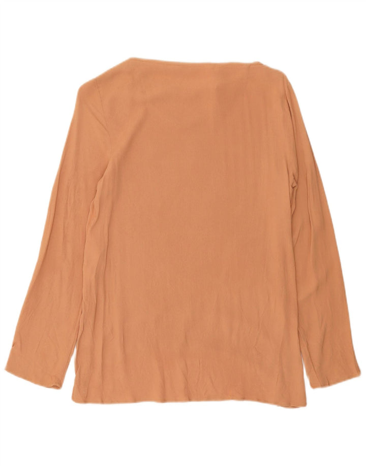 Zara Dametop Langærmet UK 12 Medium Brun Viscose