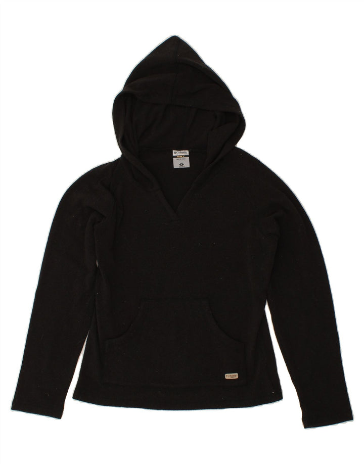 COLUMBIA Womens Hooded Fleece Jumper UK 10 Small Black Polyester Vintage Columbia and Second-Hand Columbia from Messina Hembry 
