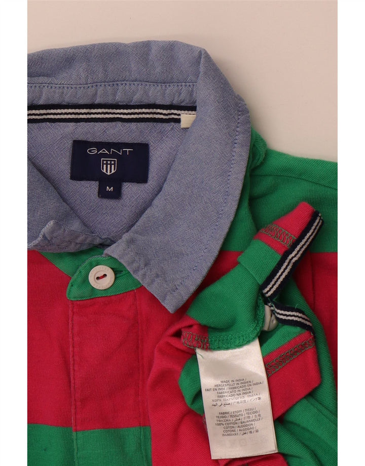 Gant Langærmet Rugby Polo Shirt Medium Grøn Stribet Bomuld