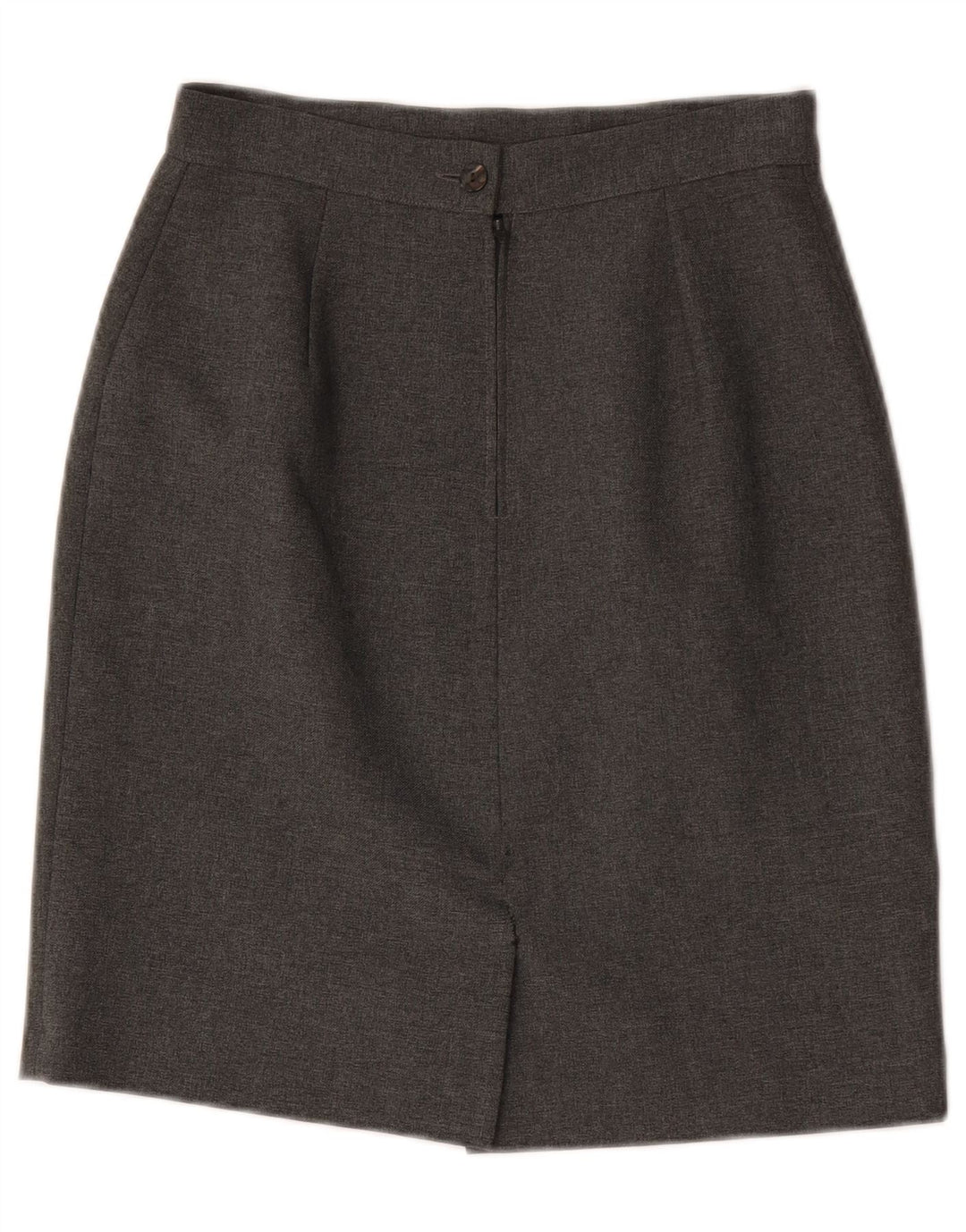 Vintage kvinders højtalje blyantnederdel IT 44 Medium W26 Grå polyester