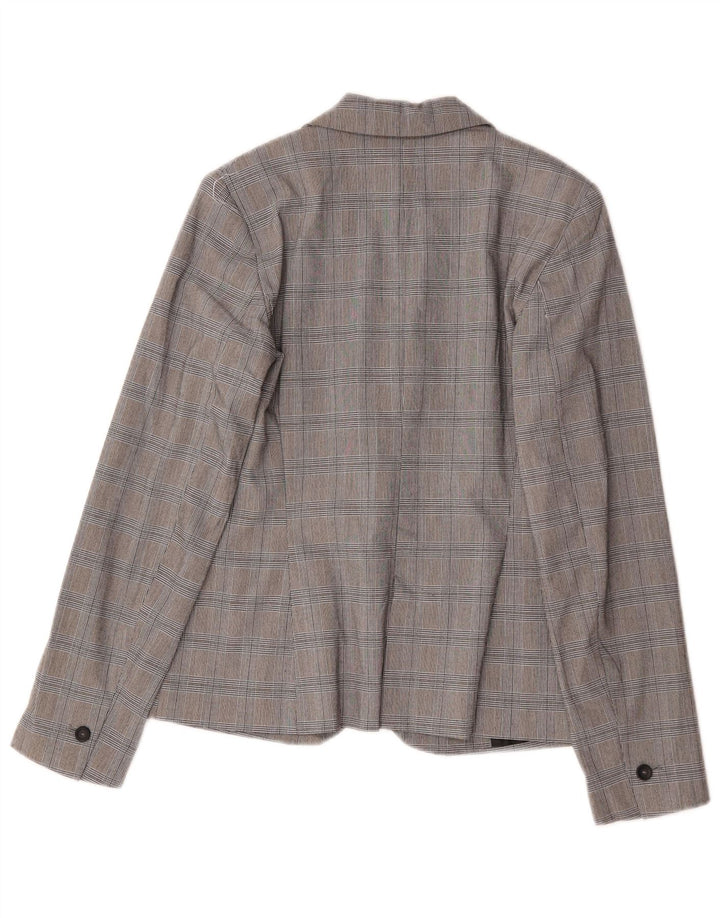 Zara Dame 1-knaps blazerjakke EU 36 XS Grå Houndstooth Polyester