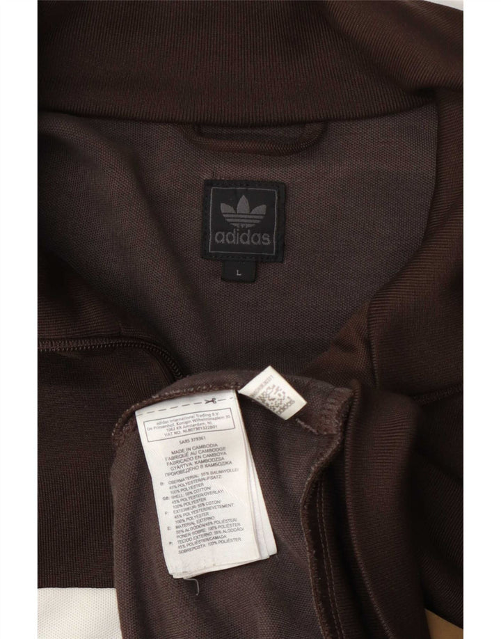 Adidas Træningsdragt til mænd Topjakke Stor Brun Colourblock Bomuld