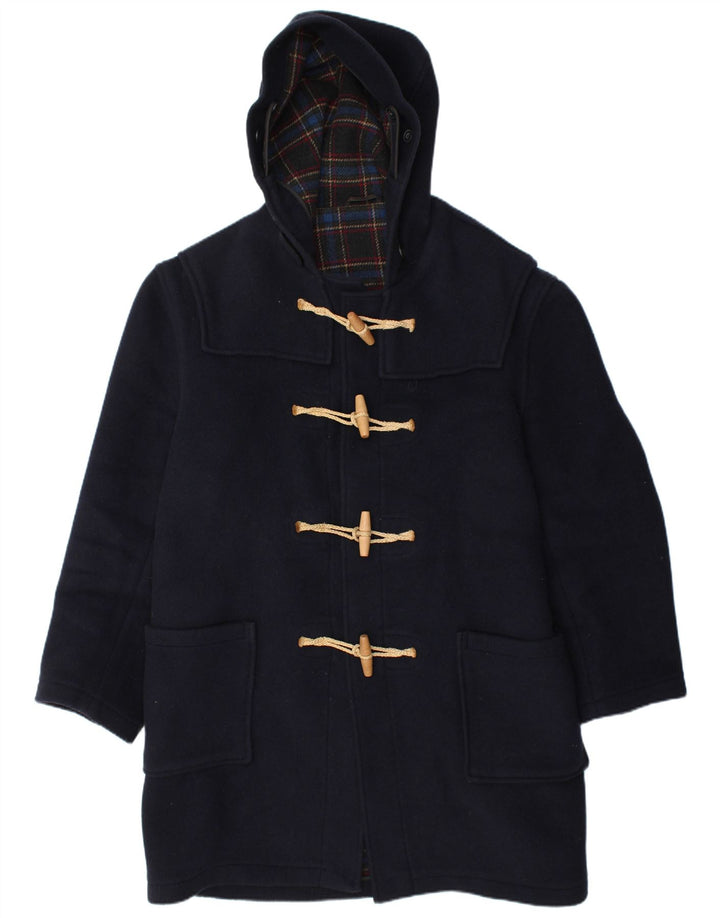 MONTGOMERY Herre Hooded Duffel Coat UK 48 4XL Navy Blue Wool