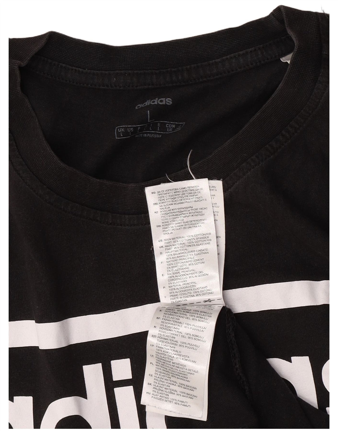 Adidas Grafisk T-shirt top til mænd, stor sort bomuld