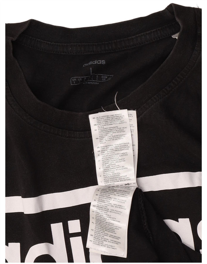 Adidas Grafisk T-shirt top til mænd, stor sort bomuld