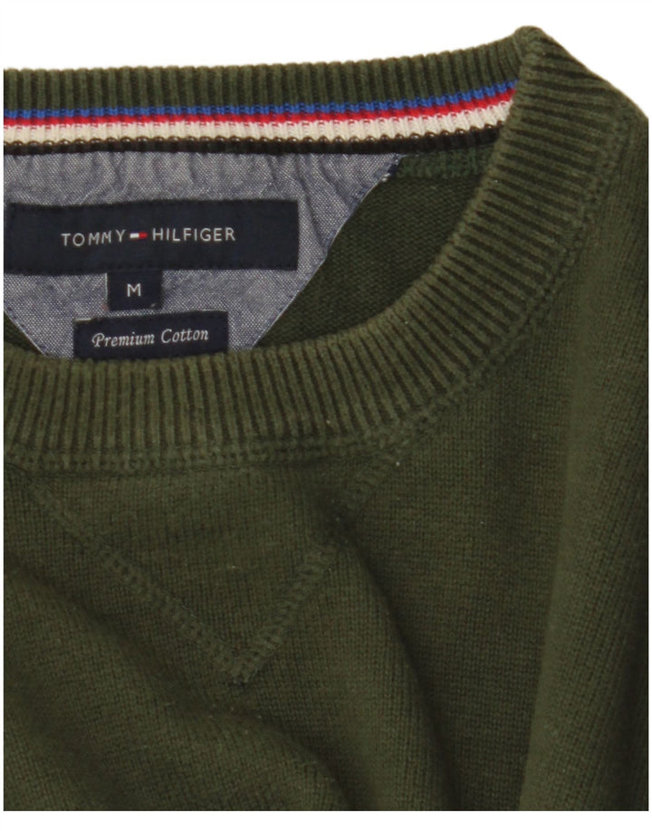Tommy Hilfiger Herre Crew Neck Jumper Sweater Medium Green Bomuld