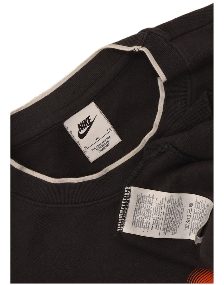 Nike grafisk sweatshirt til mænd XL sort bomuld