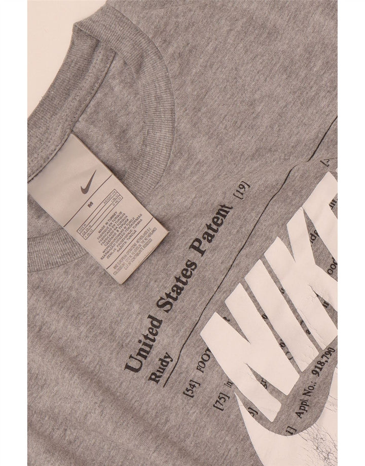 Nike Herre grafisk T-shirt Top UK 39/41 Medium Grey Bomuld