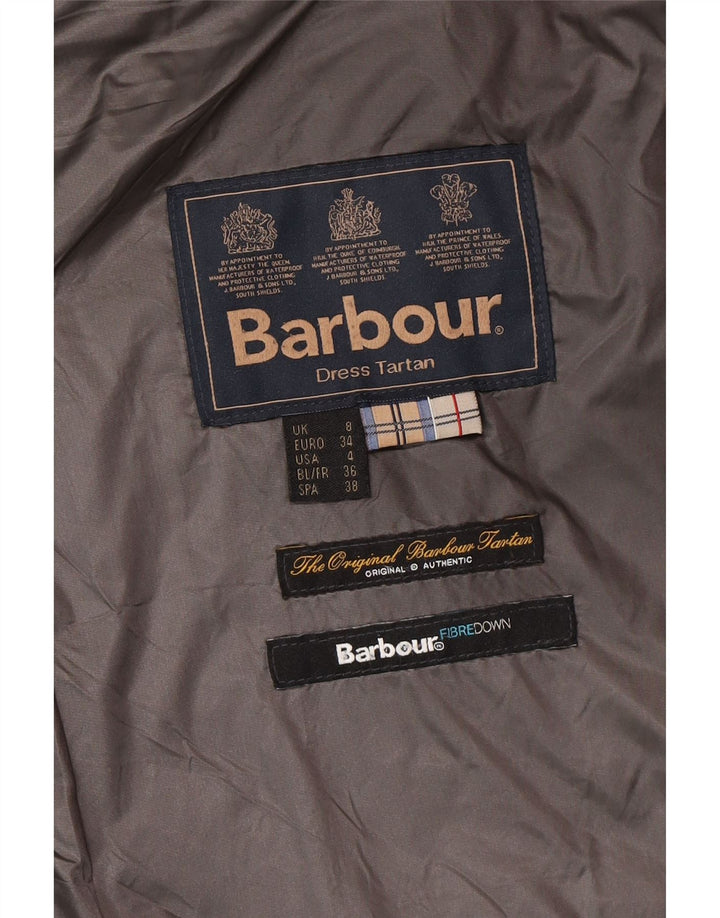Barbour Dame Tartan Polstret Jakke UK 8 Small Black Synthetic Winter