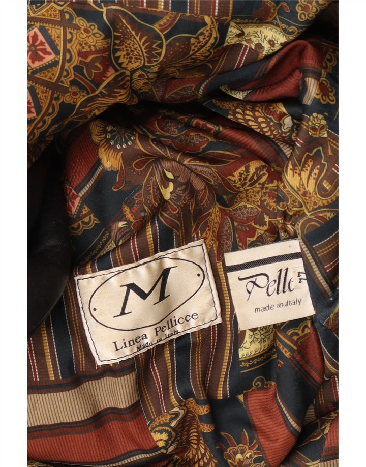 VINTAGE Oversized læderfrakke til kvinder IT 44 Medium sort læder