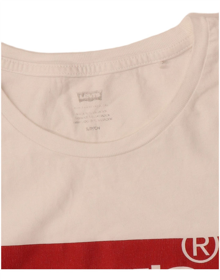 Levi's Dame Grafisk T-Shirt Top UK 10 Small White