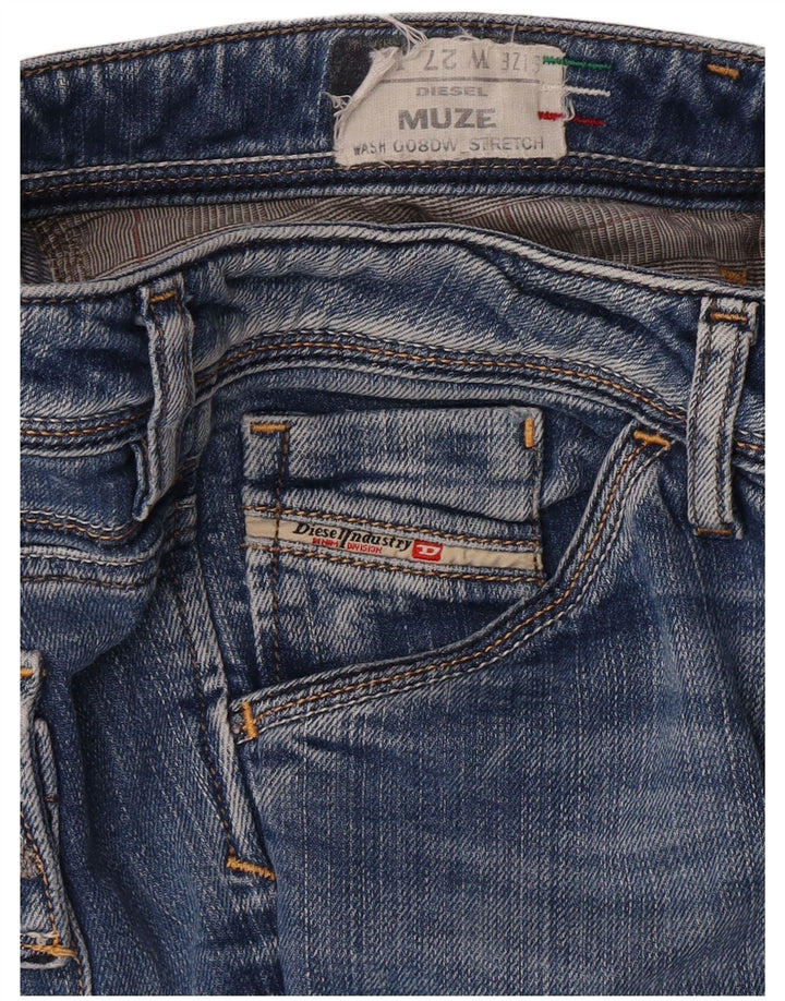 Diesel Dame Muze Straight Jeans W27 L30 Blå Bomuld