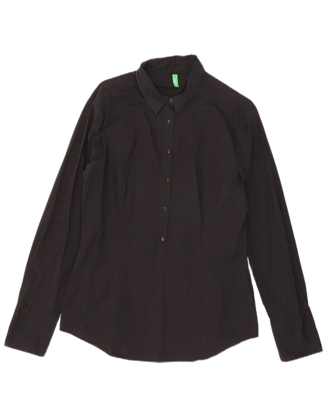 Benetton Dame Pullover Shirt UK 18 XL Sort Bomuld