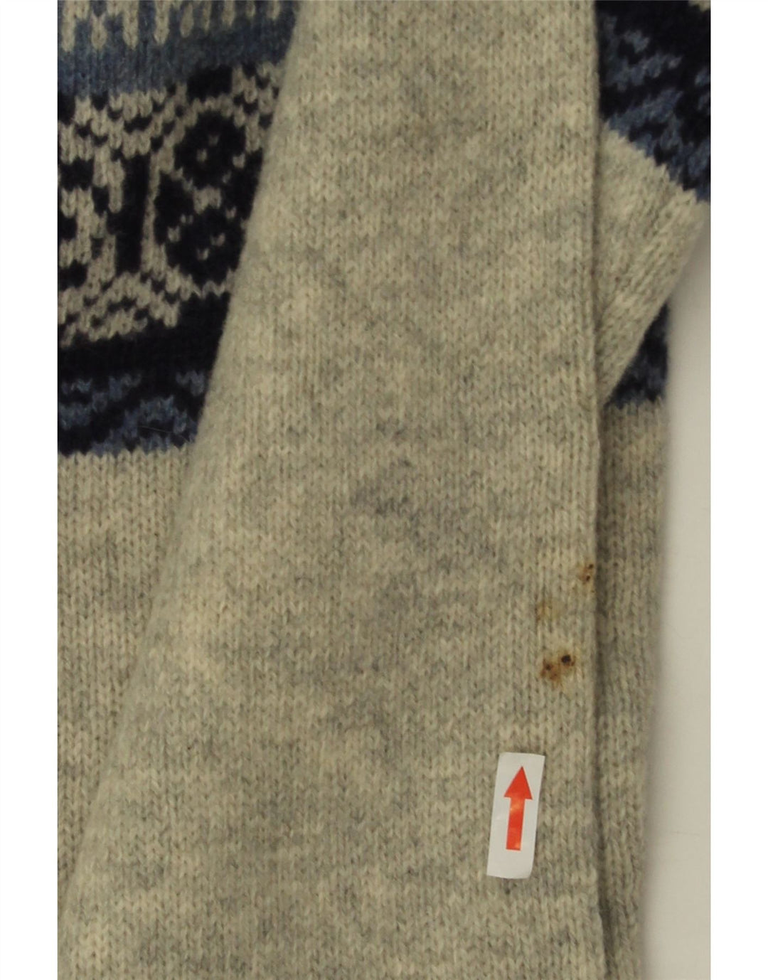 Bramante Herre Crew Neck Jumper Sweater IT 50 Medium Grey Fair Isle New Wool