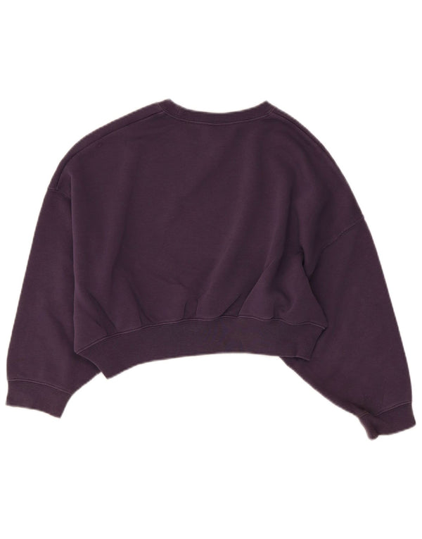 Nike Girls Crop Graphic Sweatshirt Jumper 6-7 år XS Lilla bomuld