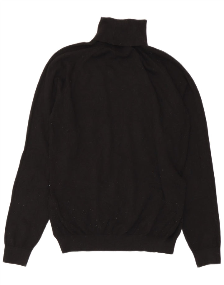 Zara Dame Roll Neck Jumper Sweater UK 10 Small Black Viscose