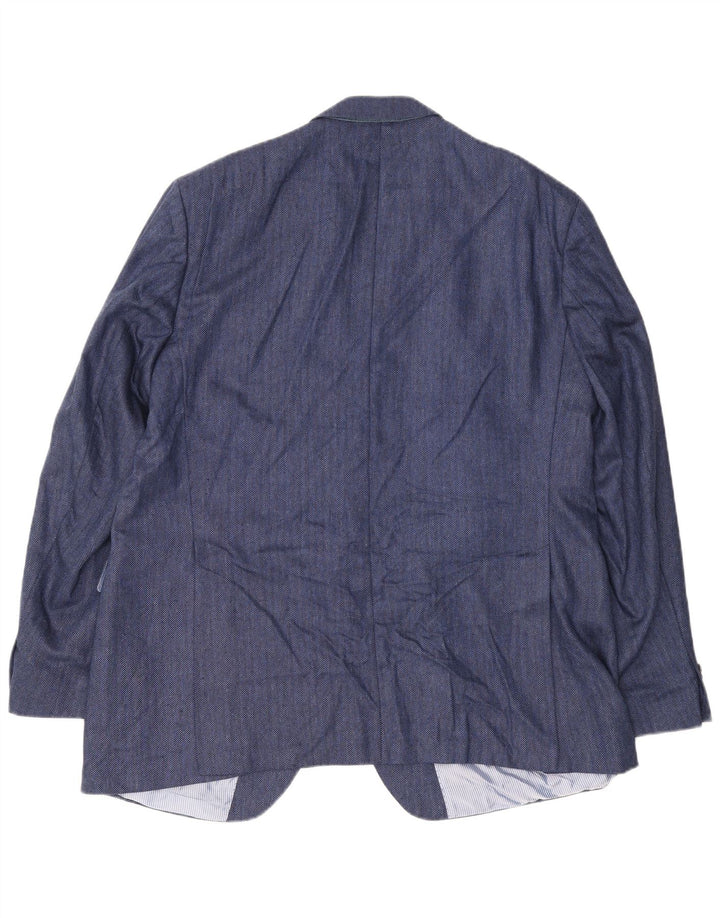 Guy Laroche Herre 2-knaps blazerjakke UK 42 XL marineblå sildebenssilke