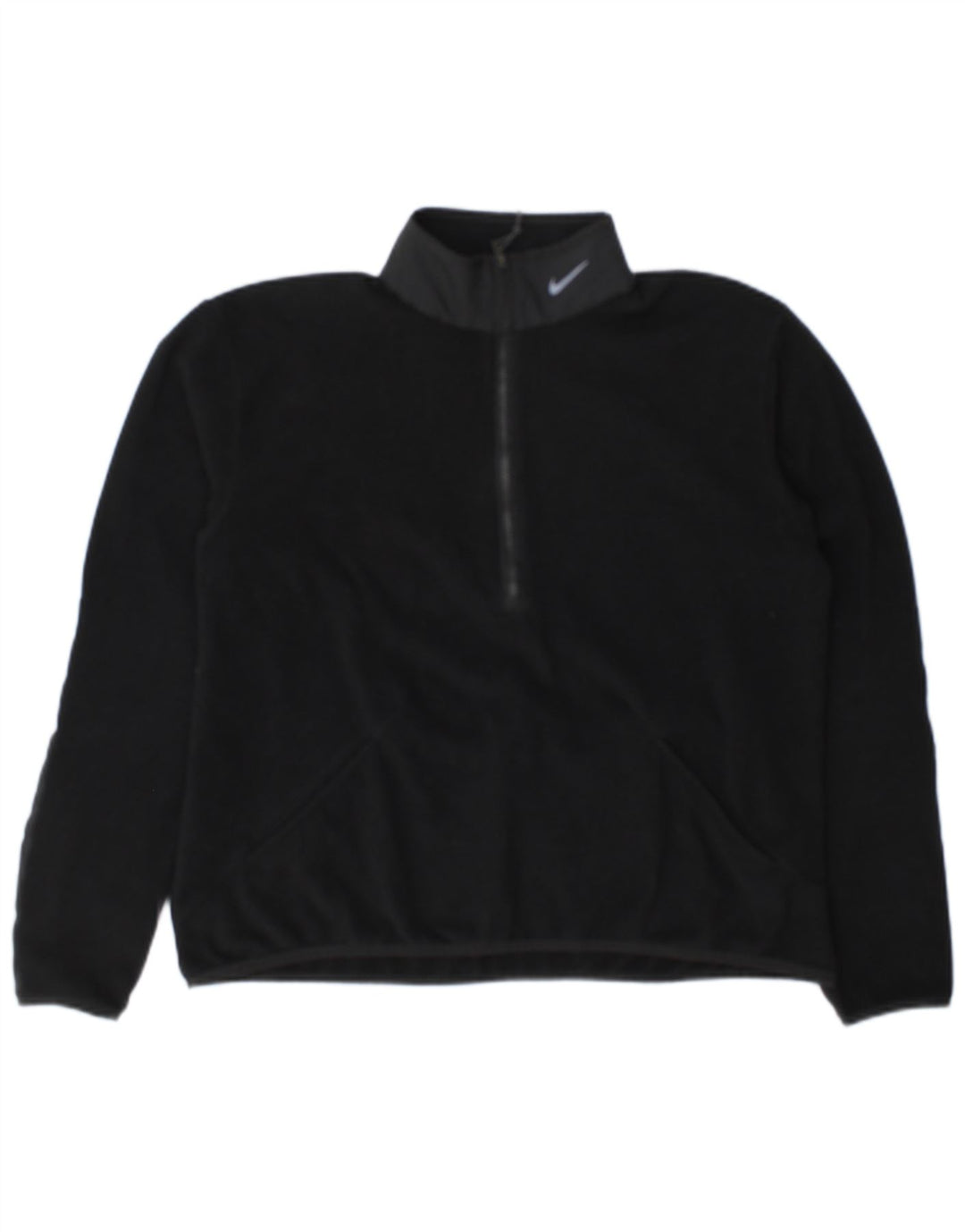 Nike Dame Therma-Fit Fleece Jumper med lynlås, UK 14 Medium Sort Polyester