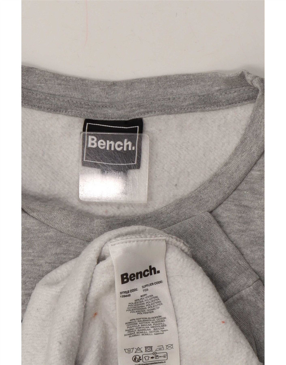 Bænk Dame Grafisk Sweatshirt Jumper UK 20 2XL Grå Polyester