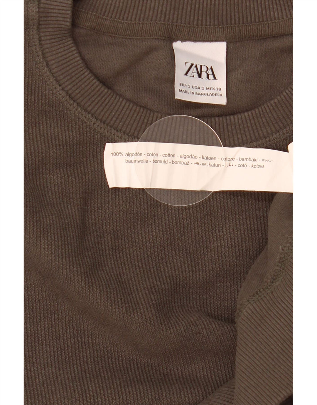 Zara Herre Loose Fit Sweatshirt Jumper Lille Grå Bomuld