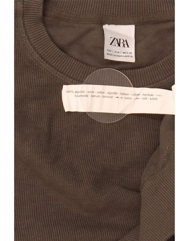 Zara Herre Loose Fit Sweatshirt Jumper Lille Grå Bomuld